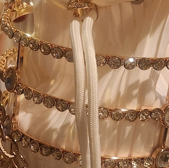 DIOR RIBBED POUCH IN UNBRANDED CHAIN W STUDS EVENING BAG NWT - Picture 8 of 15